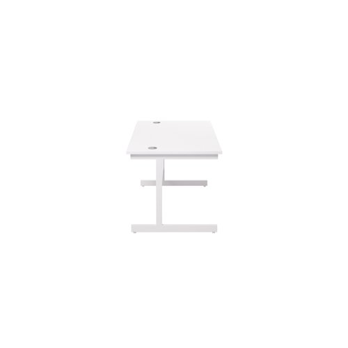 Jemini Single Rectangular Desk 1400x800x730mm White/White KF801216