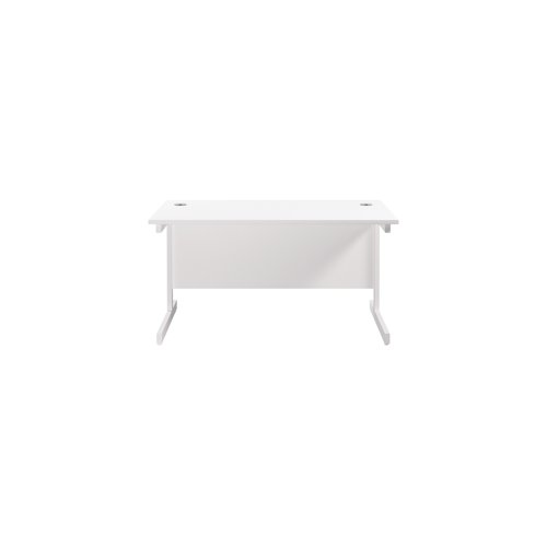 Jemini Single Rectangular Desk 1400x800x730mm White/White KF801216