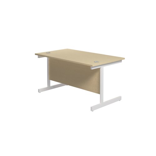 Jemini Single Rectangular Desk 1400x800x730mm Maple/White KF801222