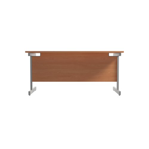 Jemini Single Rectangular Desk 1600x800x730mm Beech/Silver KF801241
