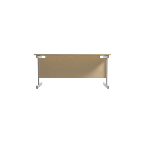 Jemini Single Rectangular Desk 1600x800x730mm Maple/Silver KF801285 - KF801285