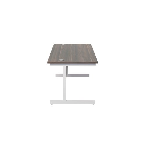 Jemini Single Rectangular Desk 1600x800x730mm Grey Oak/White KF801312