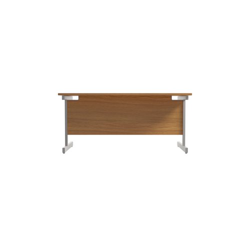 Jemini Single Rectangular Desk 1800x800x730mm Nova Oak/Silver KF801381