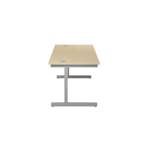 Jemini Single Rectangular Desk 1800x800x730mm Maple/Silver KF801402