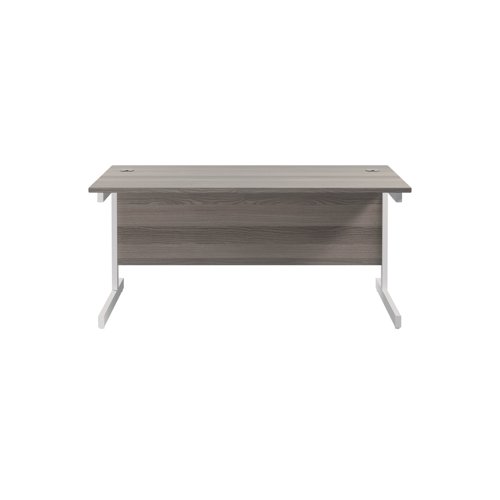 Jemini Single Rectangular Desk 1800x800x730mm Grey Oak/White KF801437 - KF801437