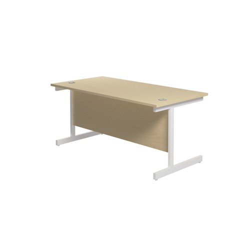 Jemini Single Rectangular Desk 1800x800x730mm Maple/White KF801465