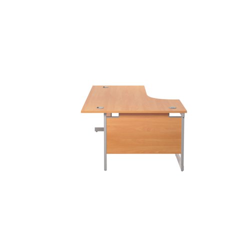 Jemini Radial Left Hand Cantilever Desk 1600x1200x730mm Beech/Silver KF801721
