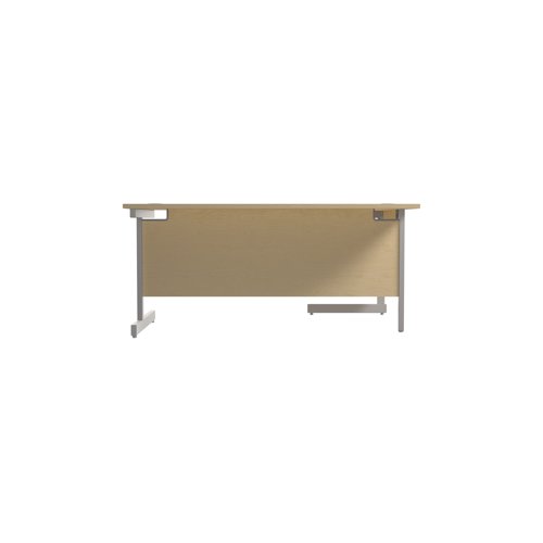 Jemini Radial Left Hand Cantilever Desk 1600x1200x730mm Maple/Silver KF801762