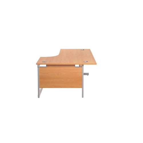 Jemini Radial Right Hand Cantilever Desk 1600x1200x730mm Beech/Silver KF801784