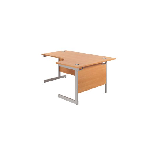 Jemini Radial Right Hand Cantilever Desk 1600x1200x730mm Beech/Silver KF801784