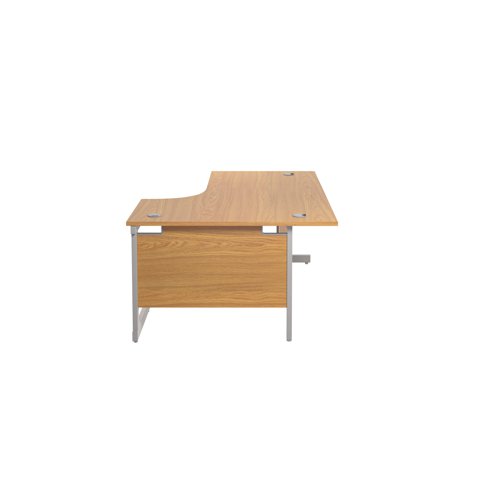 Jemini Radial Right Hand Cantilever Desk 1600x1200x730mm Nova Oak/Silver KF801805