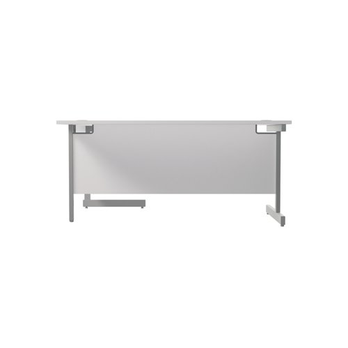 Jemini Radial Right Hand Cantilever Desk 1600x1200x730mm White/Silver KF801811