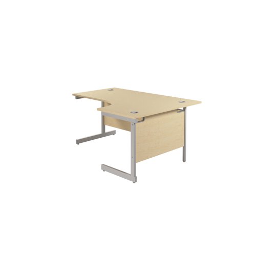 Jemini Radial Right Hand Cantilever Desk 1600x1200x730mm Maple/Silver KF801827