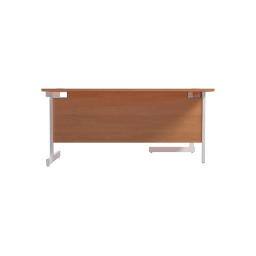 Jemini Radial Left Hand Cantilever Desk 1600x1200x730mm Beech/White KF801846
