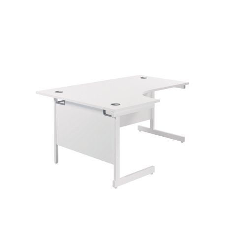 Jemini Radial Left Hand Cantilever Desk 1600x1200x730mm Nova Oak/White KF807667