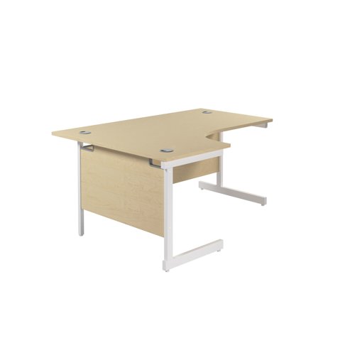 Jemini Radial Left Hand Cantilever Desk 1600x1200x730mm Maple/White KF801880
