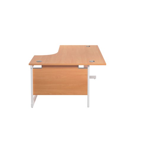 Jemini Radial Right Hand Cantilever Desk 1600x1200x730mm Beech/White KF801901 - KF801901