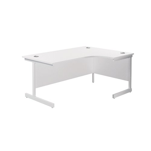 Jemini Radial Right Hand Cantilever Desk 1600x1200x730mm White/White KF801936