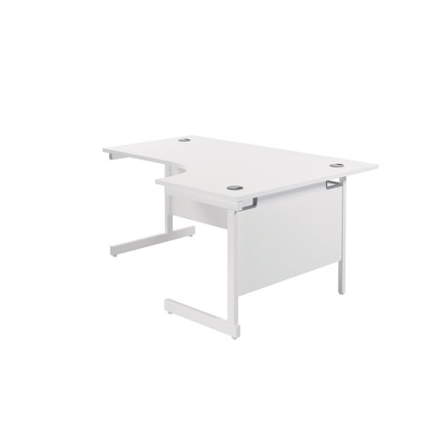 Jemini Radial Right Hand Cantilever Desk 1600x1200x730mm White/White KF801936