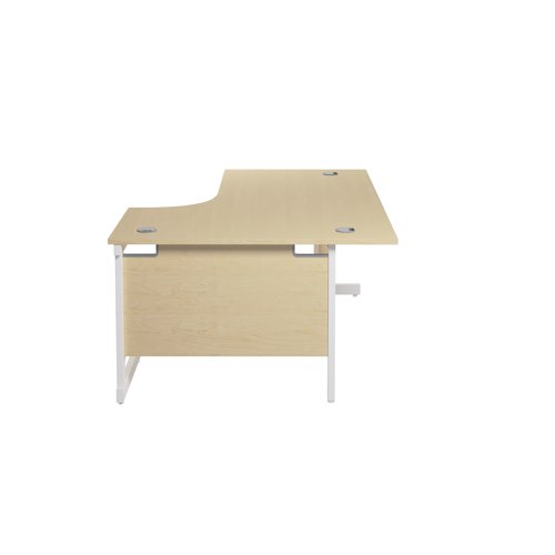 Jemini Radial Right Hand Cantilever Desk 1600x1200x730mm Maple/White KF801942