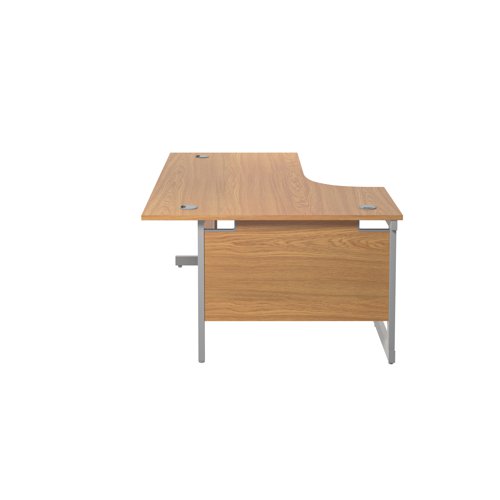 Jemini Radial Left Hand Cantilever Desk 1800x1200x730mm Nova Oak/Silver KF801986