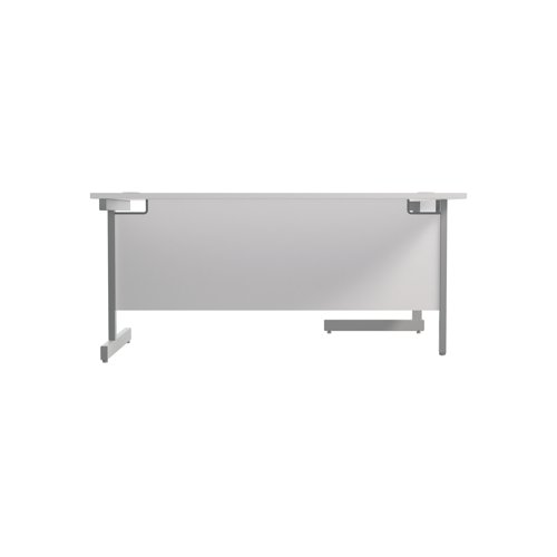 Jemini Radial Left Hand Cantilever Desk 1800x1200x730mm White/Silver KF801992 - KF801992