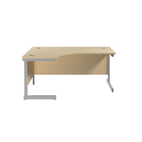 Jemini Radial Left Hand Cantilever Desk 1800x1200x730mm Maple/Silver KF802004