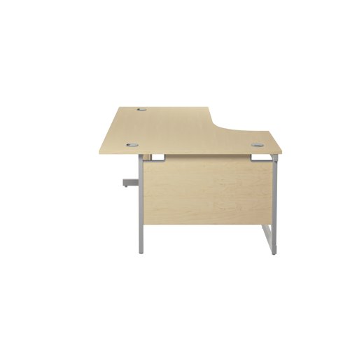 Jemini Radial Left Hand Cantilever Desk 1800x1200x730mm Maple/Silver KF802004