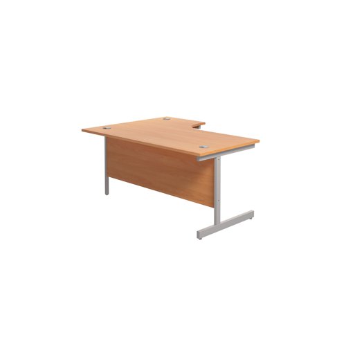 Jemini Radial Right Hand Cantilever Desk 1800x1200x730mm Beech/Silver KF802026
