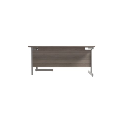 Jemini Radial Right Hand Cantilever Desk 1800x1200x730mm Grey Oak/Silver KF802039