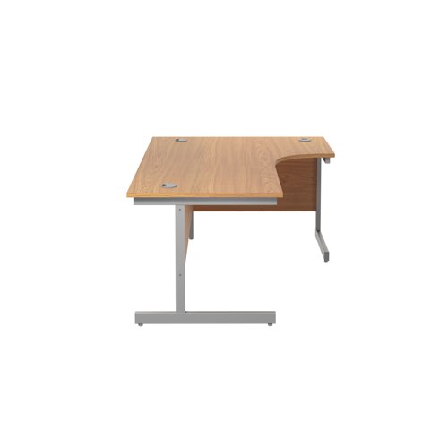 Jemini Radial Right Hand Cantilever Desk 1800x1200x730mm Nova Oak/Silver KF802045
