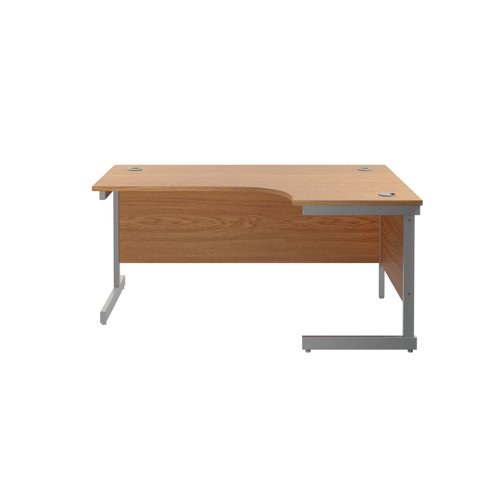 Jemini Radial Right Hand Cantilever Desk 1800x1200x730mm Nova Oak/Silver KF802045