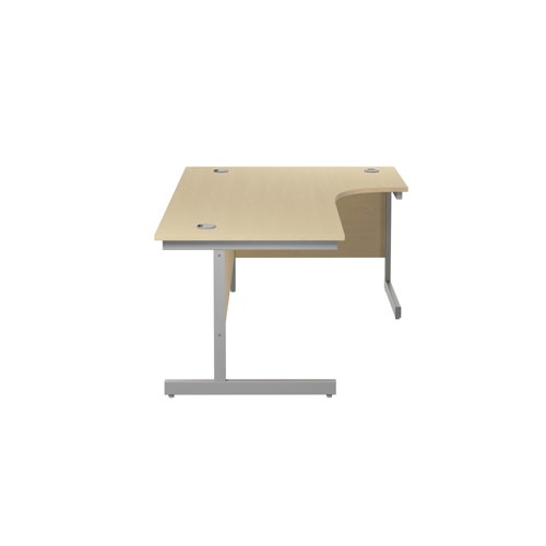 Jemini Radial Right Hand Cantilever Desk 1800x1200x730mm Maple/Silver KF802067