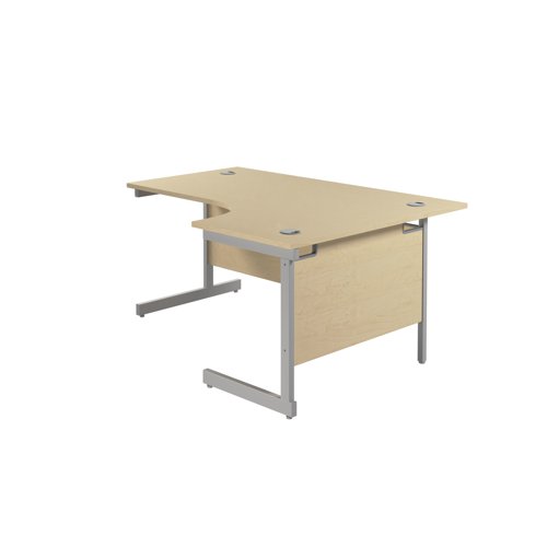 Jemini Radial Right Hand Cantilever Desk 1800x1200x730mm Maple/Silver KF802067