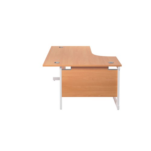 Jemini Radial Left Hand Cantilever Desk 1800x1200x730mm Beech/White KF802089 Office Desks KF802089