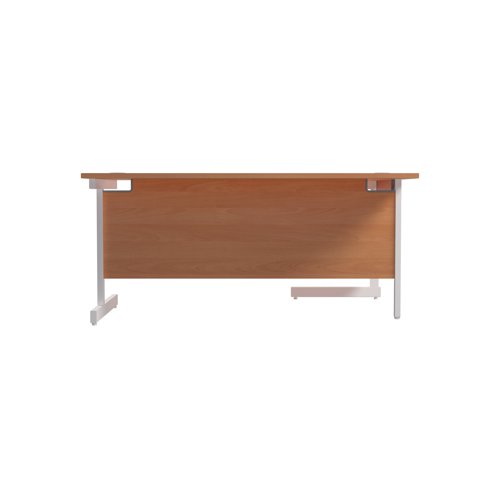 Jemini Radial Left Hand Cantilever Desk 1800x1200x730mm Beech/White KF802089 Office Desks KF802089