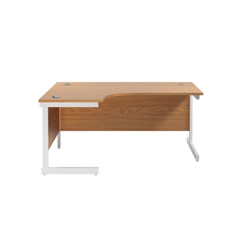 Jemini Radial Left Hand Cantilever Desk 1800x1200x730mm Nova Oak/White KF802100