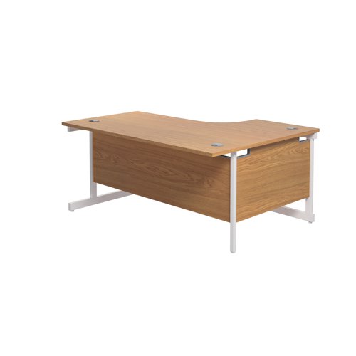 Jemini Radial Left Hand Cantilever Desk 1800x1200x730mm Nova Oak/White KF802100