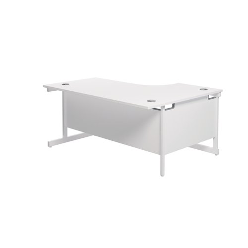 Jemini Radial Left Hand Cantilever Desk 1800x1200x730mm White/White KF802116