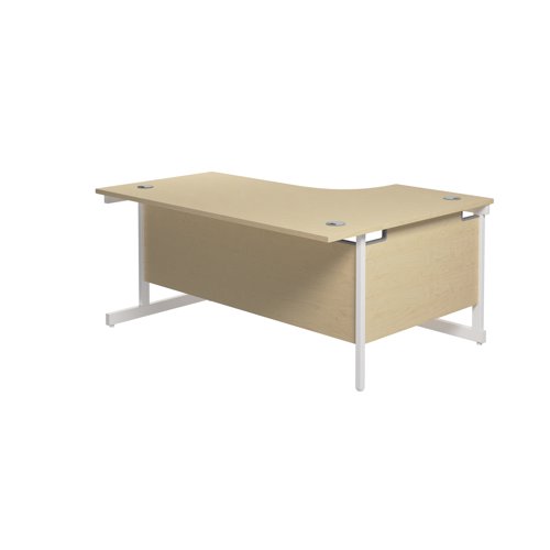 Jemini Radial Left Hand Cantilever Desk 1800x1200x730mm Maple/White KF802122