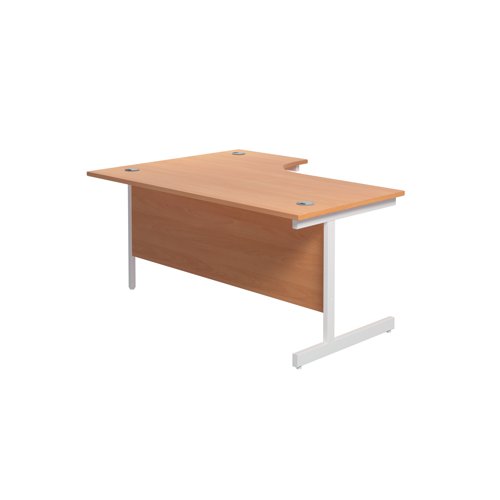 Jemini Radial Right Hand Cantilever Desk 1800x1200x730mm Beech/White KF802141