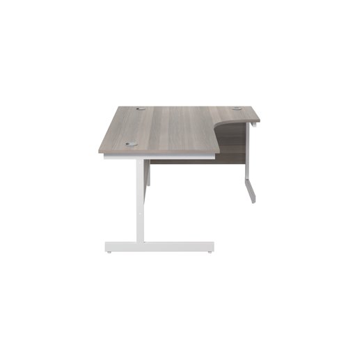 Jemini Radial Right Hand Cantilever Desk 1800x1200x730mm Grey Oak KF802157
