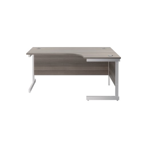 Jemini Radial Right Hand Cantilever Desk 1800x1200x730mm Grey Oak KF802157 - KF802157