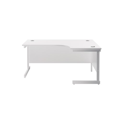 Jemini Radial Right Hand Cantilever Desk 1800x1200x730mm White/White KF802179