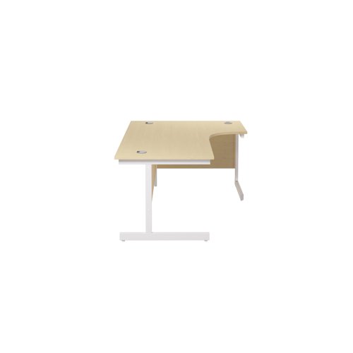 Jemini Radial Right Hand Cantilever Desk 1800x1200x730mm Maple/White KF802185 - KF802185