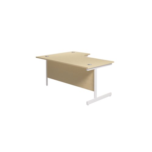 Jemini Radial Right Hand Cantilever Desk 1800x1200x730mm Maple/White KF802185 - KF802185