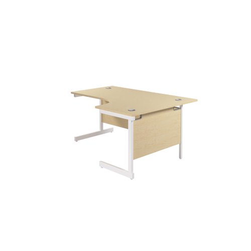 Jemini Radial Right Hand Cantilever Desk 1800x1200x730mm Maple/White KF802185
