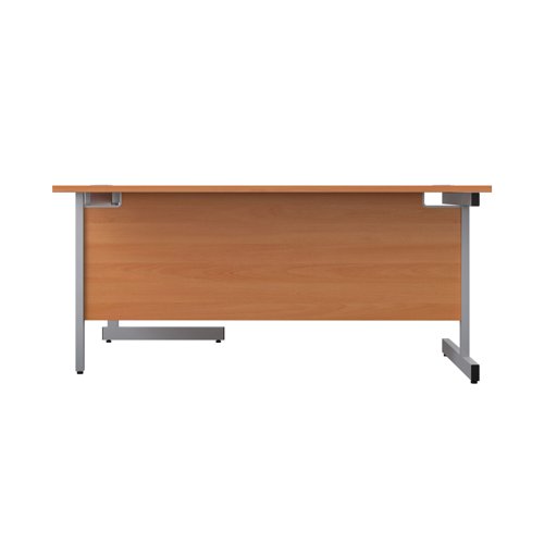 First Radial Right Hand Desk 1600x1200x730mm Beech/Silver KF803041 VOW