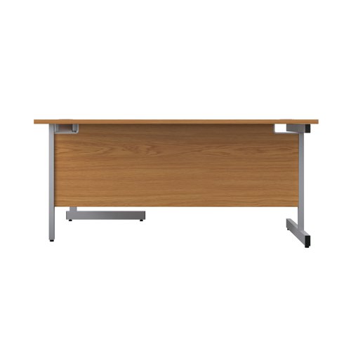 First Radial Right Hand Desk 1600x1200x730mm Nova Oak/Silver KF803058 - VOW - KF803058 - McArdle Computer and Office Supplies