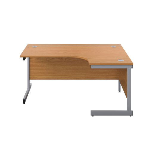 First Radial Right Hand Desk 1600x1200x730mm Nova Oak/Silver KF803058 - VOW - KF803058 - McArdle Computer and Office Supplies